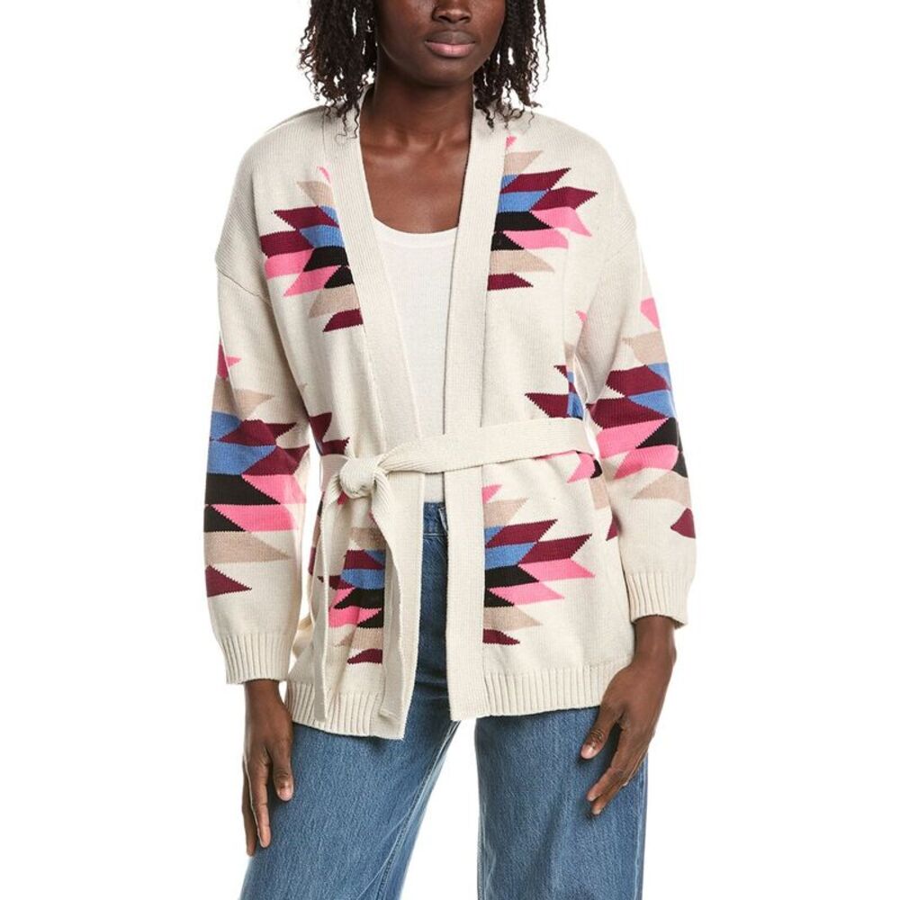 &Isla Womens  Tahlia Longline Aztec Cardigan, Brown